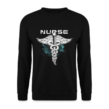 weiß Krankenschwester Gesundheit Geschenk - Unisex Pullover - Schwarz - Vorne - Alina (178cm) & Michal (187cm)