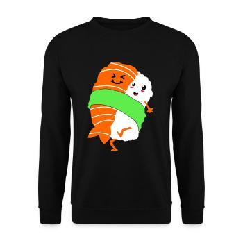 Sushi Go Rice Japan Tokyo Miso Nigiri Maki Udon - Unisex Sweatshirt - black - Front - Alina (178cm) & Michal (187cm)