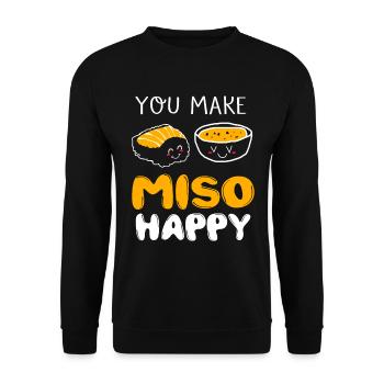 Sushi Go Rice Japan Tokyo Miso Nigiri Maki Udon - Unisex Sweatshirt - black - Front - Alina (178cm) & Michal (187cm)