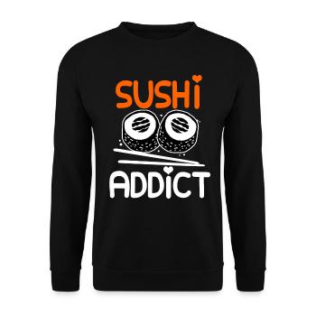 Sushi Go Riz Japon Tokyo Miso Nigiri Maki Udon - Sweat-shirt Unisexe - noir - Devant - Alina (178cm) & Michal (187cm)
