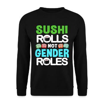 Sushi Go Rice Japan Tokyo Miso Nigiri Maki Udon - Unisex Sweatshirt - black - Front - Alina (178cm) & Michal (187cm)