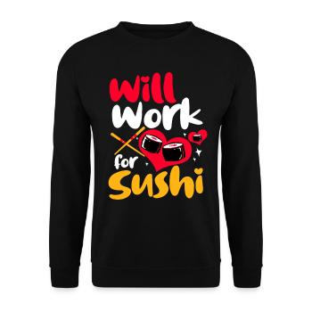 Sushi Go Rice Japan Tokyo Miso Nigiri Maki Udon - Unisex Sweatshirt - black - Front - Alina (178cm) & Michal (187cm)