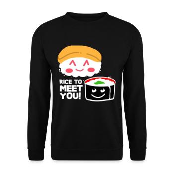 Sushi Go Rice Japan Tokyo Miso Nigiri Maki Udon - Unisex Sweatshirt - black - Front - Alina (178cm) & Michal (187cm)