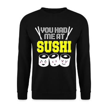 Sushi Go Riz Japon Tokyo Miso Nigiri Maki Udon - Sweat-shirt Unisexe - noir - Devant - Alina (178cm) & Michal (187cm)