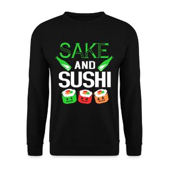 Sushi Go Rice Japan Tokyo Miso Nigiri Maki Udon - Unisex Sweatshirt - black - Front - Alina (178cm) & Michal (187cm)
