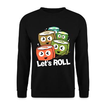 Sushi Go Rice Japan Tokyo Miso Nigiri Maki Udon - Unisex Sweatshirt - black - Front - Alina (178cm) & Michal (187cm)
