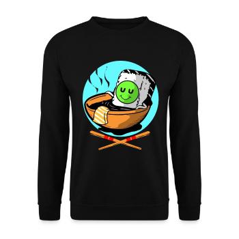 Sushi Go Riz Japon Tokyo Miso Nigiri Maki Udon - Sweat-shirt Unisexe - noir - Devant - Alina (178cm) & Michal (187cm)