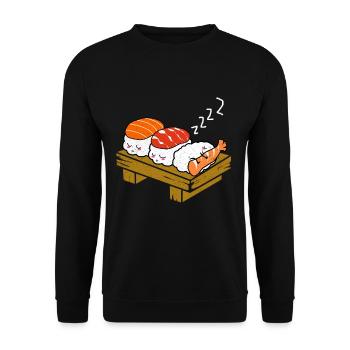 Sushi - Sweat-shirt Unisexe - noir - Devant - Alina (178cm) & Michal (187cm)