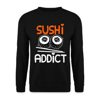 Sushi - Unisex Sweatshirt - black - Front - Alina (178cm) & Michal (187cm)