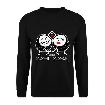 Sushi - Unisex Pullover - Schwarz - Vorne - Alina (178cm) & Michal (187cm)