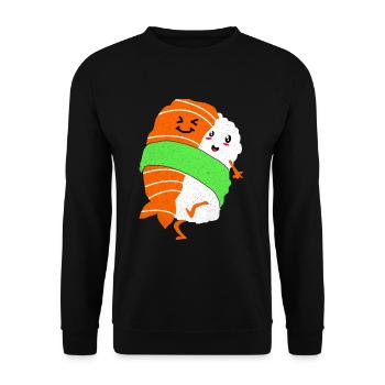 Sushi - Unisex Sweatshirt - black - Front - Alina (178cm) & Michal (187cm)