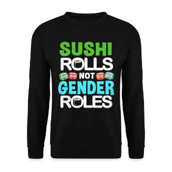 Sushi Go Riz Japon Tokyo Miso Nigiri Maki Udon - Sweat-shirt Unisexe - noir - Devant - Alina (178cm) & Michal (187cm)