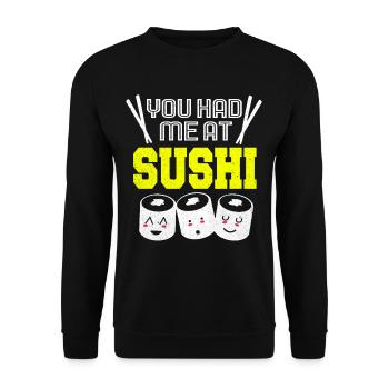 Sushi Go Riz Japon Tokyo Miso Nigiri Maki Udon - Sweat-shirt Unisexe - noir - Devant - Alina (178cm) & Michal (187cm)