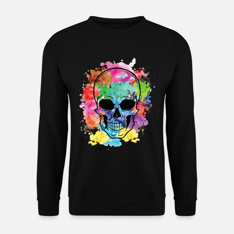 Bunter Totenkopf - Unisex Pullover - Schwarz