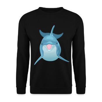 Dolphin - Dolphin - Unisex Sweatshirt - black - Front - Alina (178cm) & Michal (187cm)