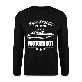 Bateau à moteur - Sweat-shirt Unisexe - noir - Devant - Alina (178cm) & Michal (187cm)