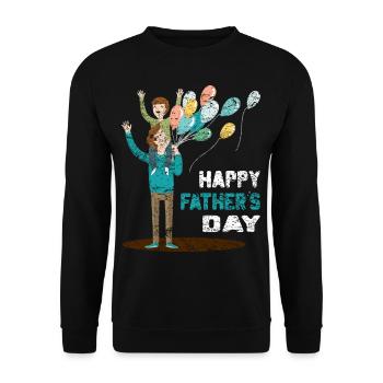 Father's Day Men's Day Lord's Day Dad is the best - Unisex Sweatshirt - black - Front - Alina (178cm) & Michal (187cm)