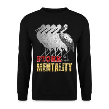 Stork Rattle Stork Baby Pregnancy Gift - Unisex Sweatshirt - black - Front - Alina (178cm) & Michal (187cm)