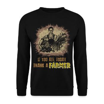 Farmer Farmer Farmer Farm Farm Gift - Unisex Sweatshirt - black - Front - Alina (178cm) & Michal (187cm)