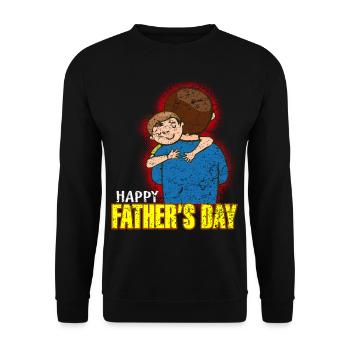 Vatertag Männertag Herrentag Papa ist der Beste - Unisex Pullover - Schwarz - Vorne - Alina (178cm) & Michal (187cm)
