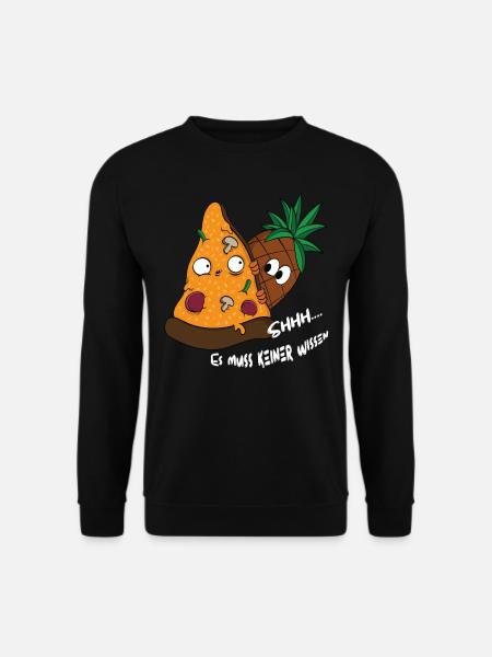 Funny Pizza Hawaii Pineapple Shirt Gift - Unisex Sweatshirt - black