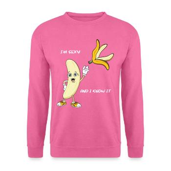 Cadeau t-shirt drole banane striptease - Sweat-shirt Unisexe - rose - Devant