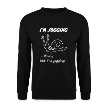 Laufen Joggen Geschenk für Marathon Läufer - Unisex Pullover - Schwarz - Vorne - Alina (178cm) & Michal (187cm)
