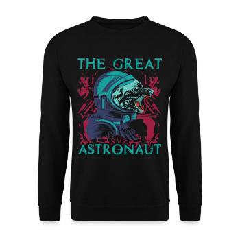 Wolf Astronomie cooles Geschenk - Unisex Pullover - Schwarz - Vorne - Alina (178cm) & Michal (187cm)