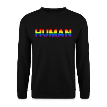 Human Gay Flag Gay LGBT - Unisex Sweatshirt - black - Front - Alina (178cm) & Michal (187cm)