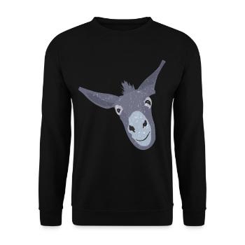 Esel Maulesel Muli Störrisch und Stur Geschenk - Unisex Pullover - Schwarz - Vorne - Alina (178cm) & Michal (187cm)
