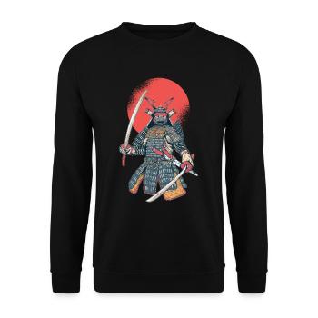 Samurai Fighter - martial arts gift - Unisex Sweatshirt - black - Front - Alina (178cm) & Michal (187cm)