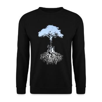 Arbre bois guitare guitare guitariste cadeau musicien - Sweat-shirt Unisexe - noir - Devant - Alina (178cm) & Michal (187cm)