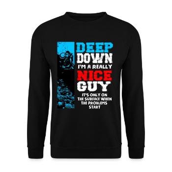 Taucher Geschenk Lustig Diving Tauchen Sport Meer - Unisex Pullover - Schwarz - Vorne - Alina (178cm) & Michal (187cm)