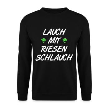 Lauch mit riesen Schlauch - Unisex Pullover - Schwarz - Vorne - Alina (178cm) & Michal (187cm)