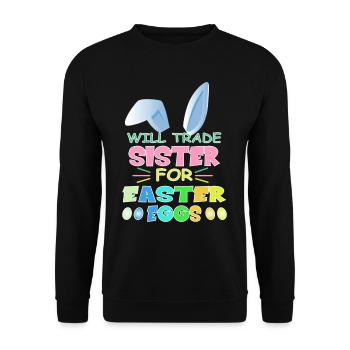Osterfest Osterhase Ostereier Jungen Geschenk - Unisex Pullover - Schwarz - Vorne - Alina (178cm) & Michal (187cm)