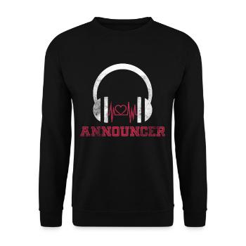 Moderator TV Radio Beruf Geschenk - Unisex Pullover - Schwarz - Vorne - Alina (178cm) & Michal (187cm)