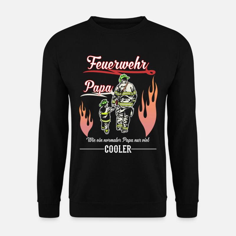 Cooler Feuerwehr Papa Feuerwehrmann Geschenk - Unisex Pullover - Schwarz
