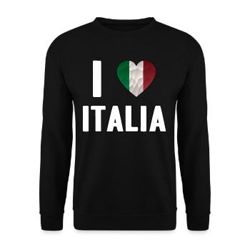I Love Italia Italy Gift Love - Unisex Sweatshirt - black - Front - Alina (178cm) & Michal (187cm)