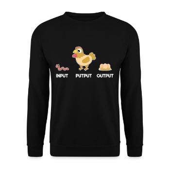 Input Putput Output - Unisex Sweatshirt - black - Front - Alina (178cm) & Michal (187cm)