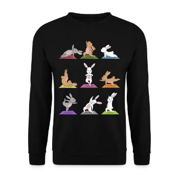 Cadeau Namaste Lapin Yogi Lapin Yoga Méditation - Sweat-shirt Unisexe - noir - Devant - Alina (178cm) & Michal (187cm)
