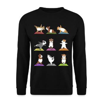 Yoga Guinea Pig Meditation Yogi Namaste Gift - Unisex Sweatshirt - black - Front - Alina (178cm) & Michal (187cm)