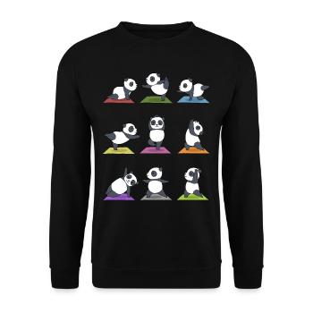 Yoga Panda Meditation Yogi Namaste Zen Gift - Unisex Sweatshirt - black - Front - Alina (178cm) & Michal (187cm)