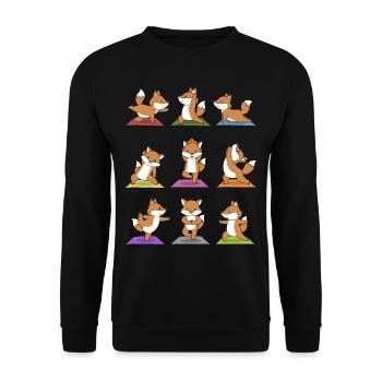 Yogi Namaste cadeau de méditation yoga renard - Sweat-shirt Unisexe - noir - Devant - Alina (178cm) & Michal (187cm)