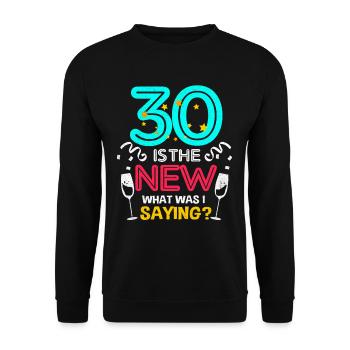 30 ans - Sweat-shirt Unisexe - noir - Devant - Alina (178cm) & Michal (187cm)