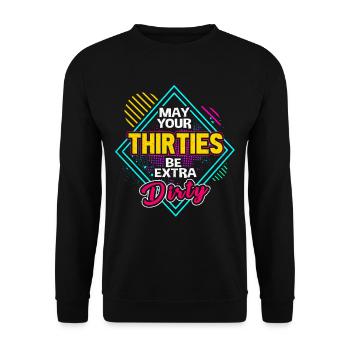 30 ans - Sweat-shirt Unisexe - noir - Devant - Alina (178cm) & Michal (187cm)