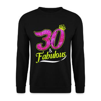 30 ans - Sweat-shirt Unisexe - noir - Devant - Alina (178cm) & Michal (187cm)