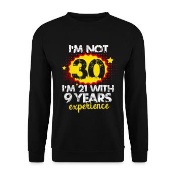 30 ans - Sweat-shirt Unisexe - noir - Devant - Alina (178cm) & Michal (187cm)