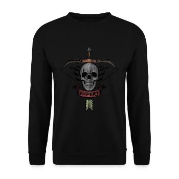 Archery and Crossbow Gift - Unisex Sweatshirt - black - Front - Alina (178cm) & Michal (187cm)
