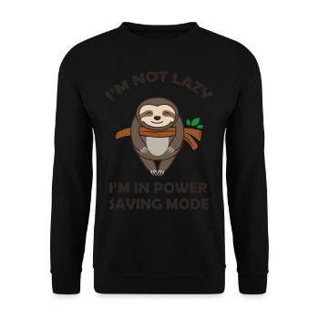 Lustiges Faultier I´m Not Lazy Fun Geschenk - Unisex Pullover - Schwarz - Vorne - Alina (178cm) & Michal (187cm)