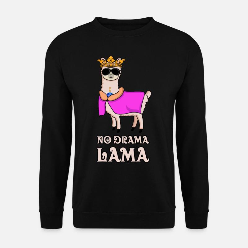 No Drama Lama Dramaqueen Geschenk - Unisex Pullover - Schwarz